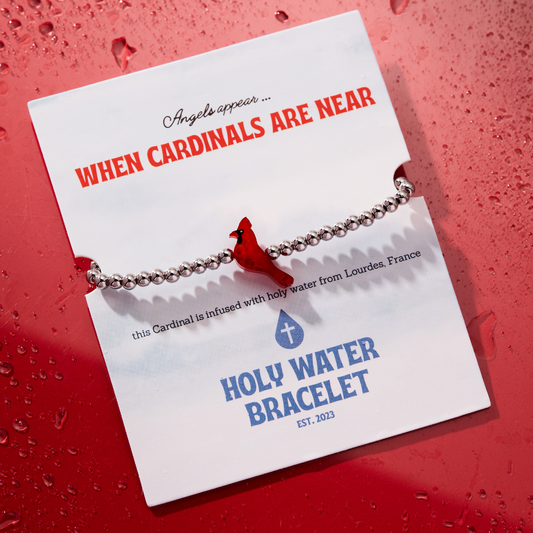 HOLY WATER RED CARDINAL BRACELET IN SILVER