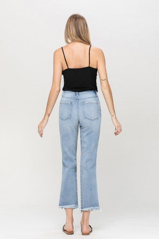 Super High Rise Distressed Relaxed Straight Jeans Flying Monkey