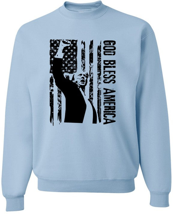 God Bless America Trump Graphic Sweatshirt