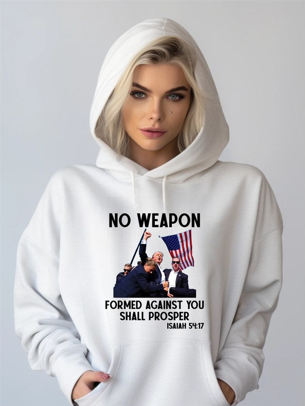 No Weapon Formed Against You Trump Graphic Hoodie