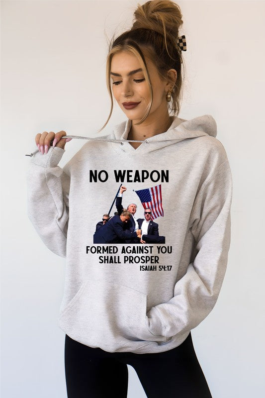 No Weapon Formed Against You Trump Graphic Hoodie