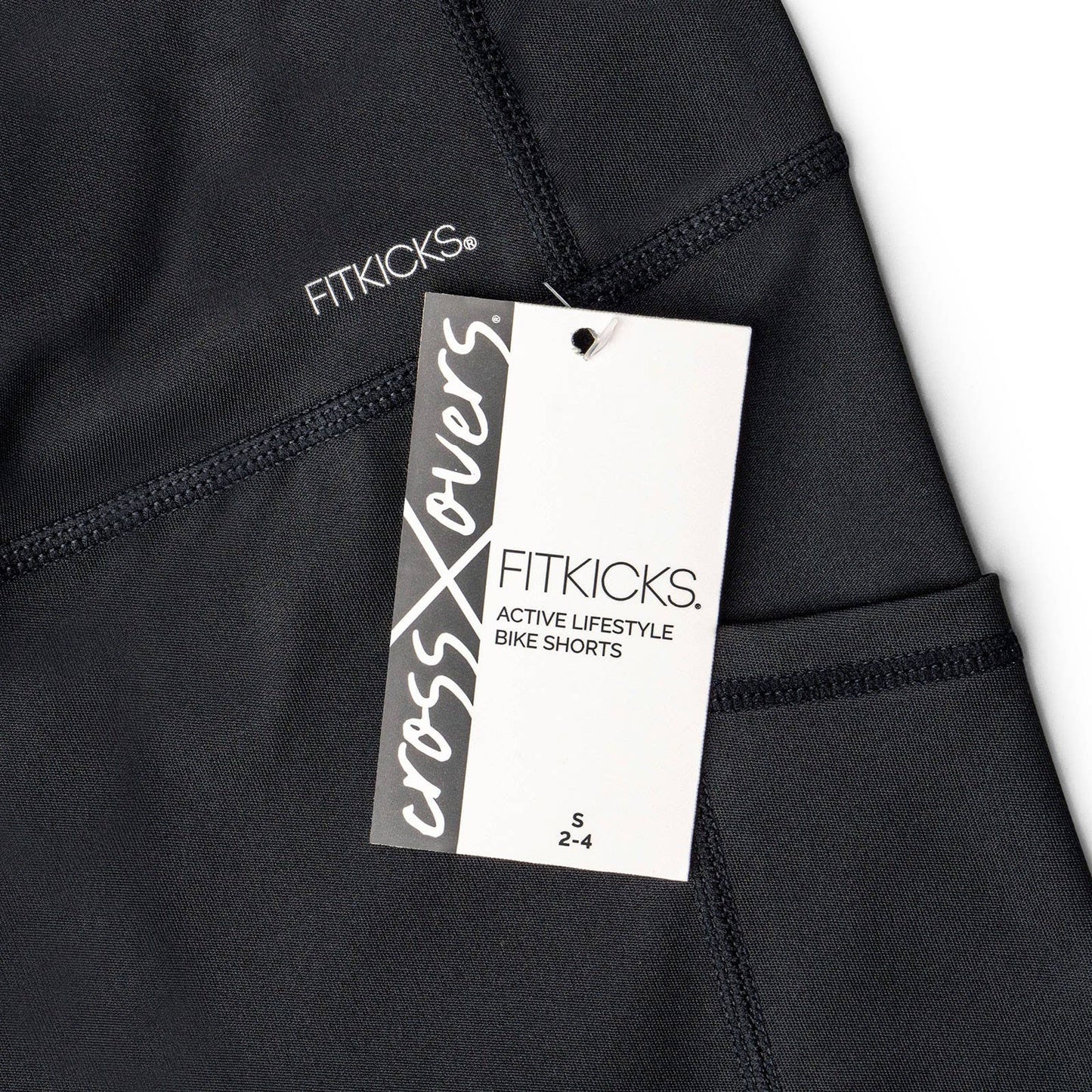 FITKICKS CROSSOVERS Bike Shorts Open Stock: Medium, Black