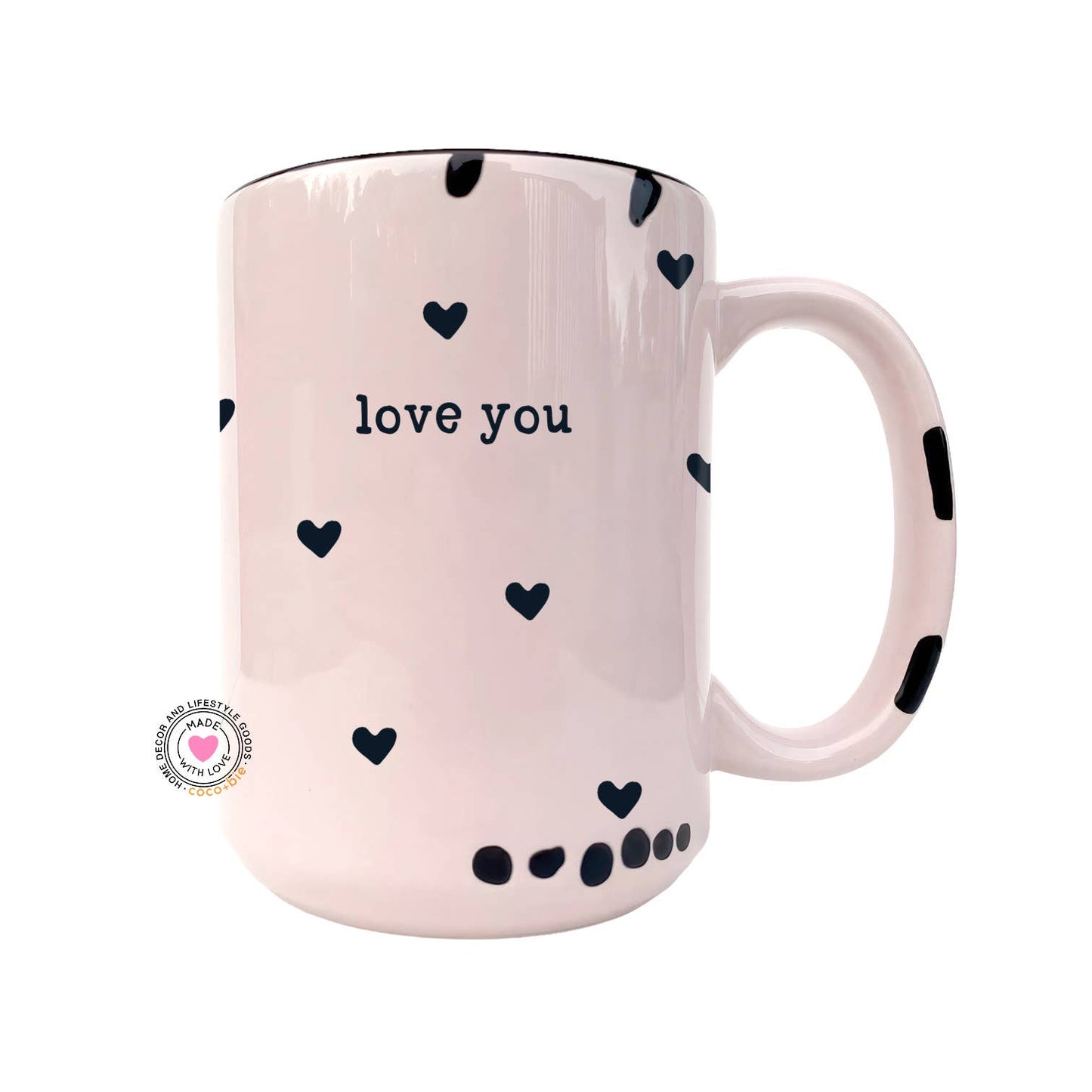 Love You Mug, Hearts, Cute, Valentine's Day Mug