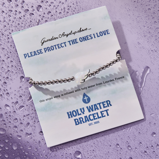 HOLY WATER ANGEL WING BRACELET IN SILVER