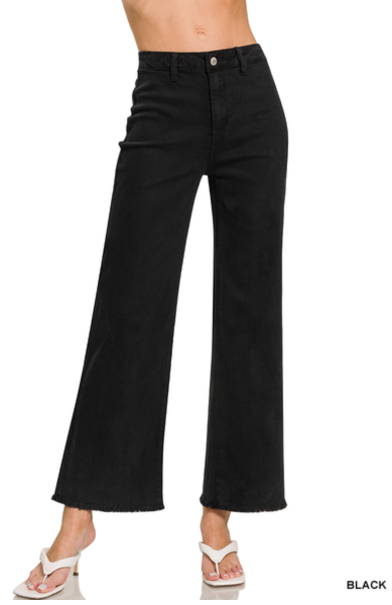 Frayed Wide Leg Jeans