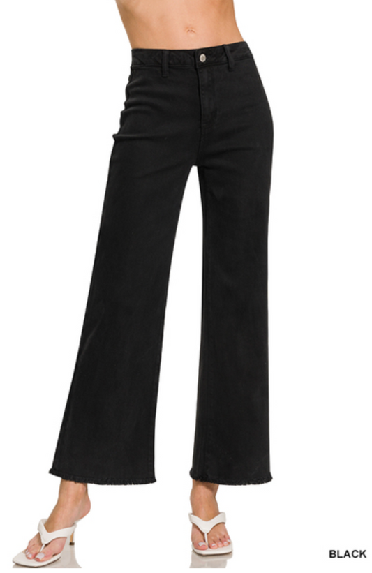 Frayed Wide Leg Jeans