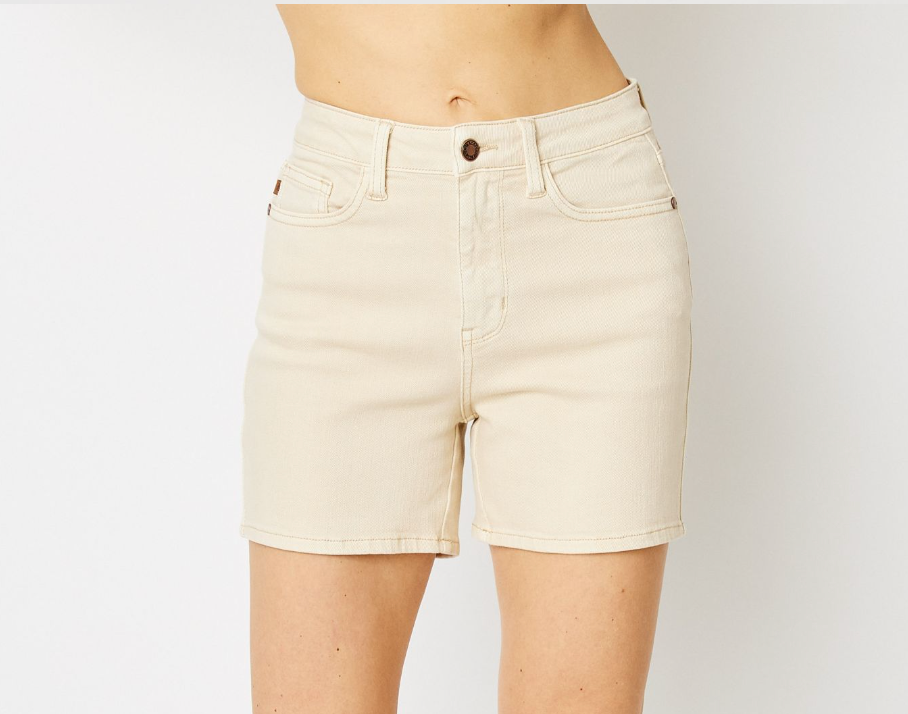 High Wait Tan Shorts