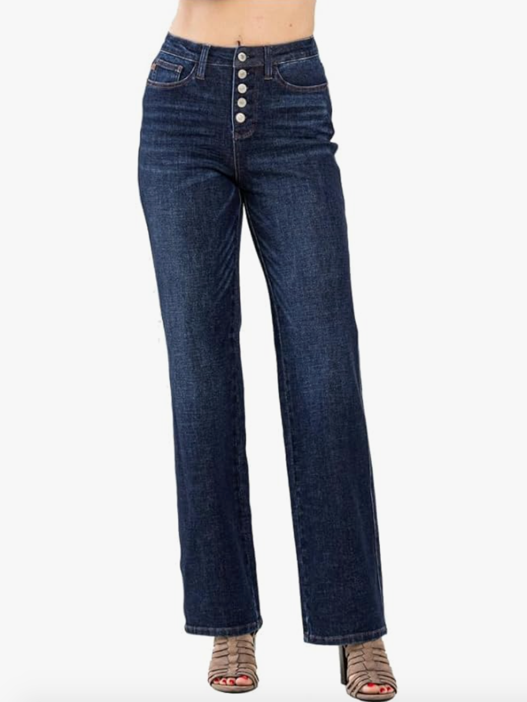 High Waist Button Fly Jean Judy Blue