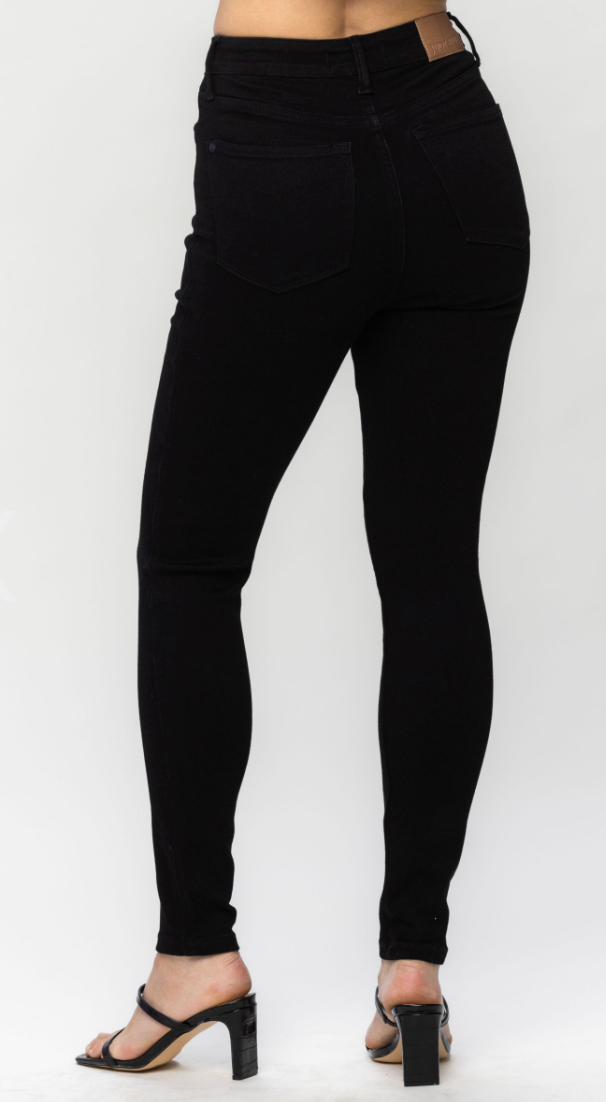 High Waist Tummy Control Classic Black Skinny