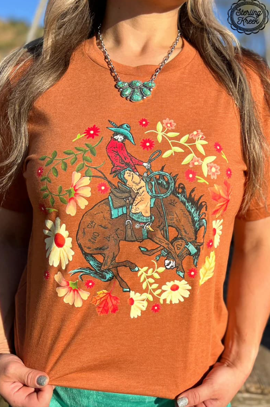 Floral Bronc Tee