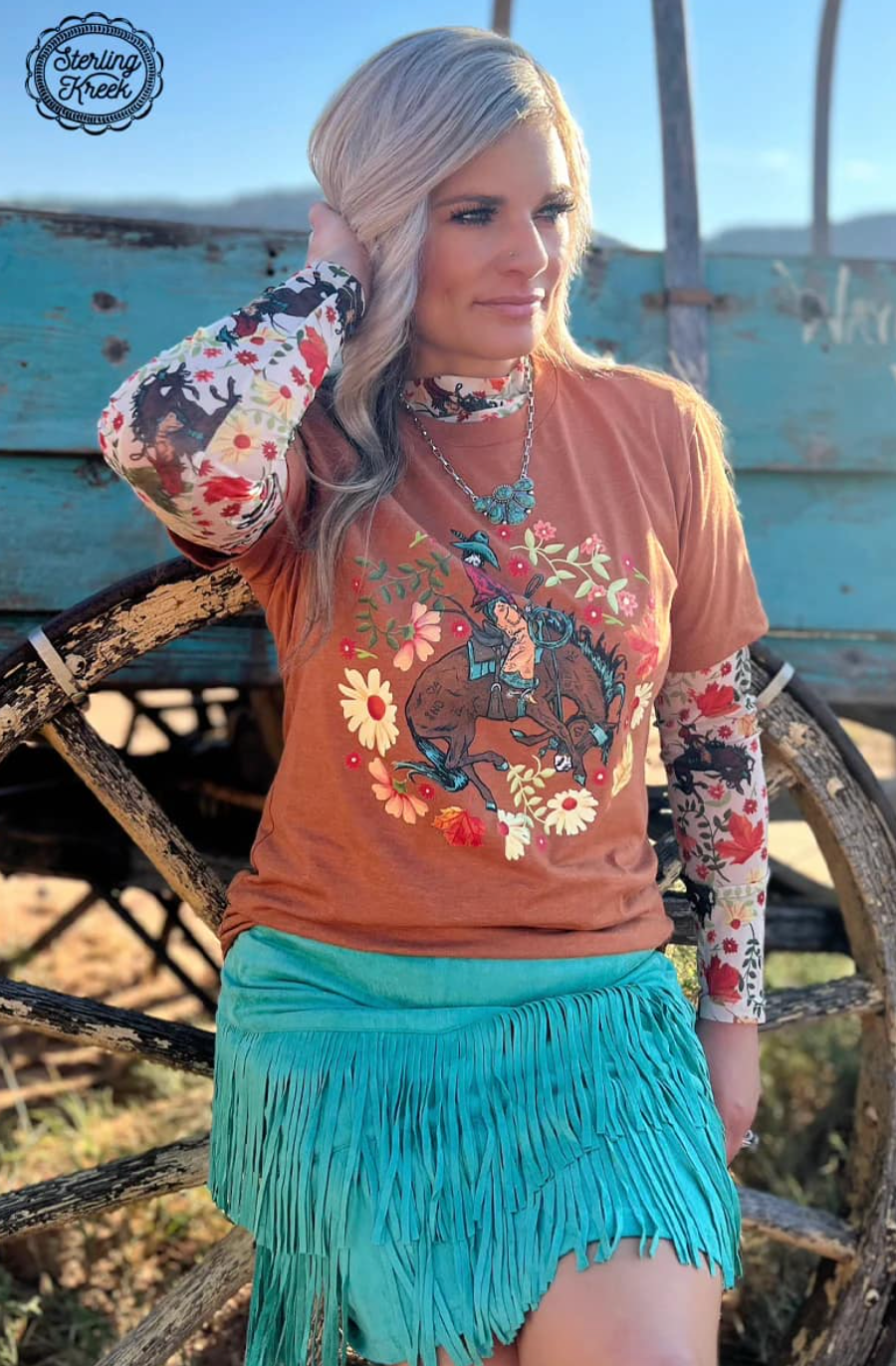 Floral Bronc Tee