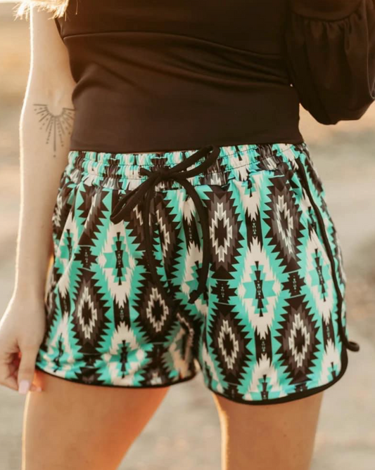 Turquoise Aztec Print