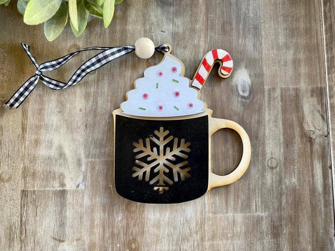 Snowflake coffee gift card holder ornament cafe bistro gifts